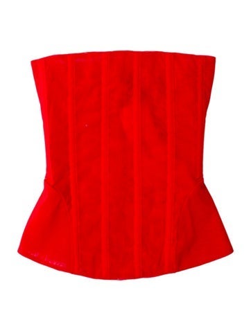 Pre-owned Miaou Strapless Crop Top W/ Tags In Orange