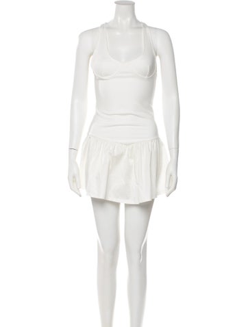 Pre-owned Miaou Scoop Neck Mini Dress In Neutral