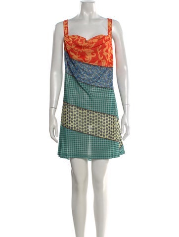 Pre-owned Miaou Printed Mini Dress In Multi