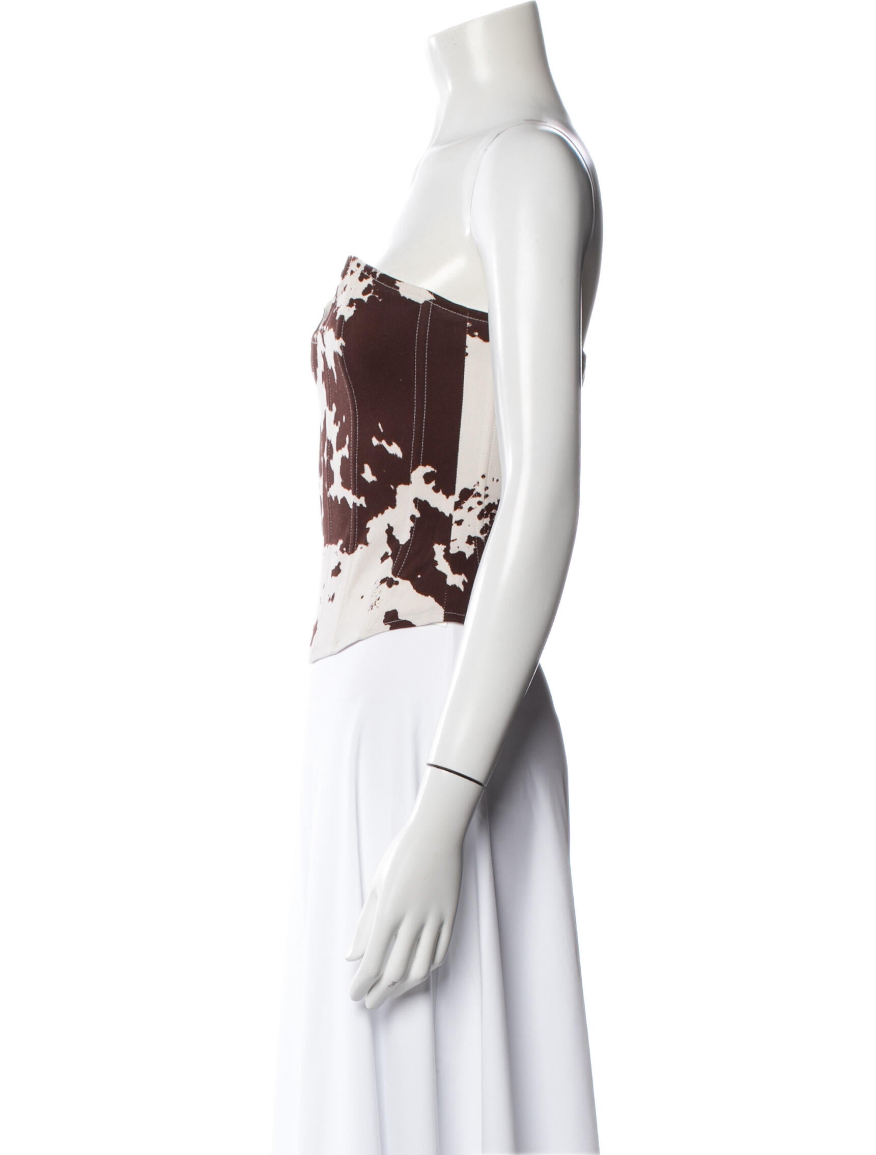 Miaou Animal Print Square Neckline Crop Top