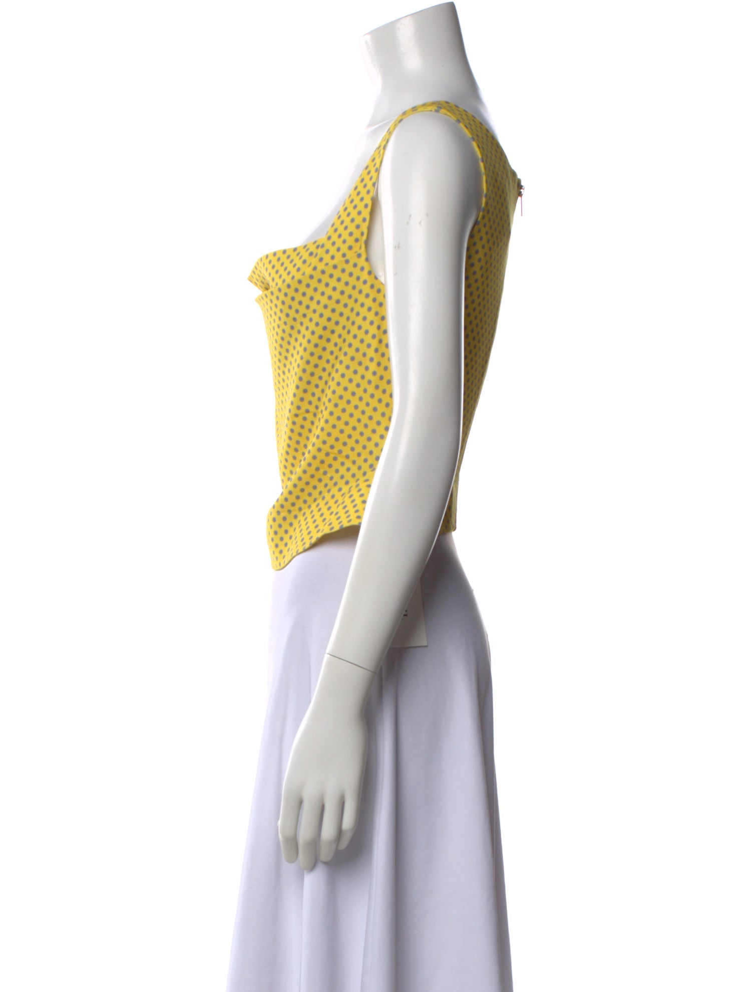 Miaou Polka Dot Print Square Neckline Crop Top