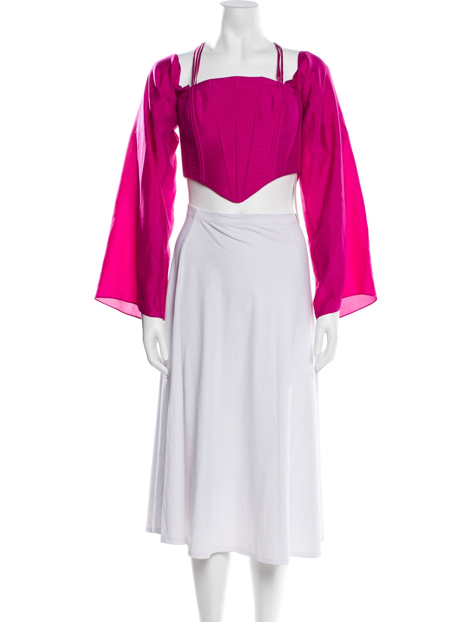 Manuri Silk Square Neckline Crop Top