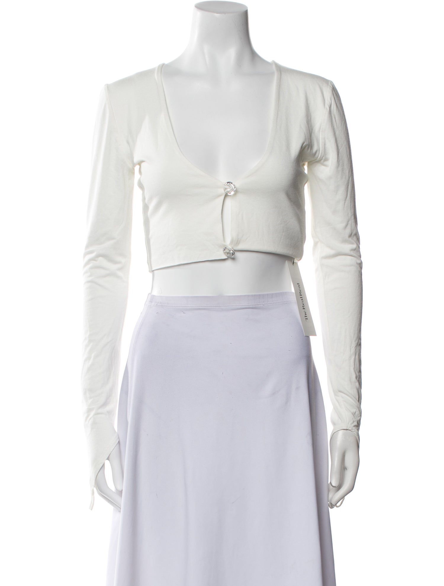 Manuri V-Neck Long Sleeve Crop Top w/ Tags