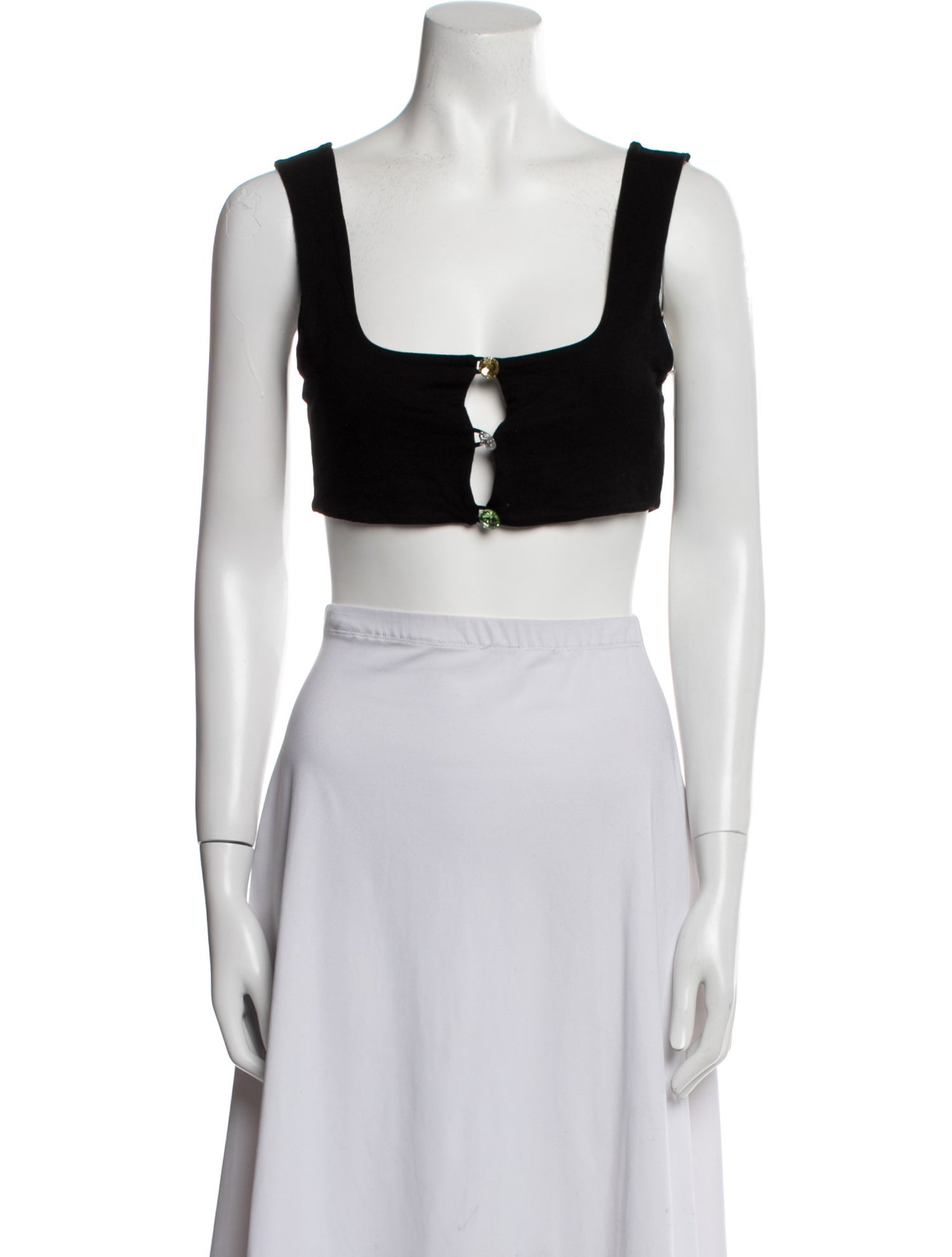 Manuri Square Neckline Sleeveless Crop Top