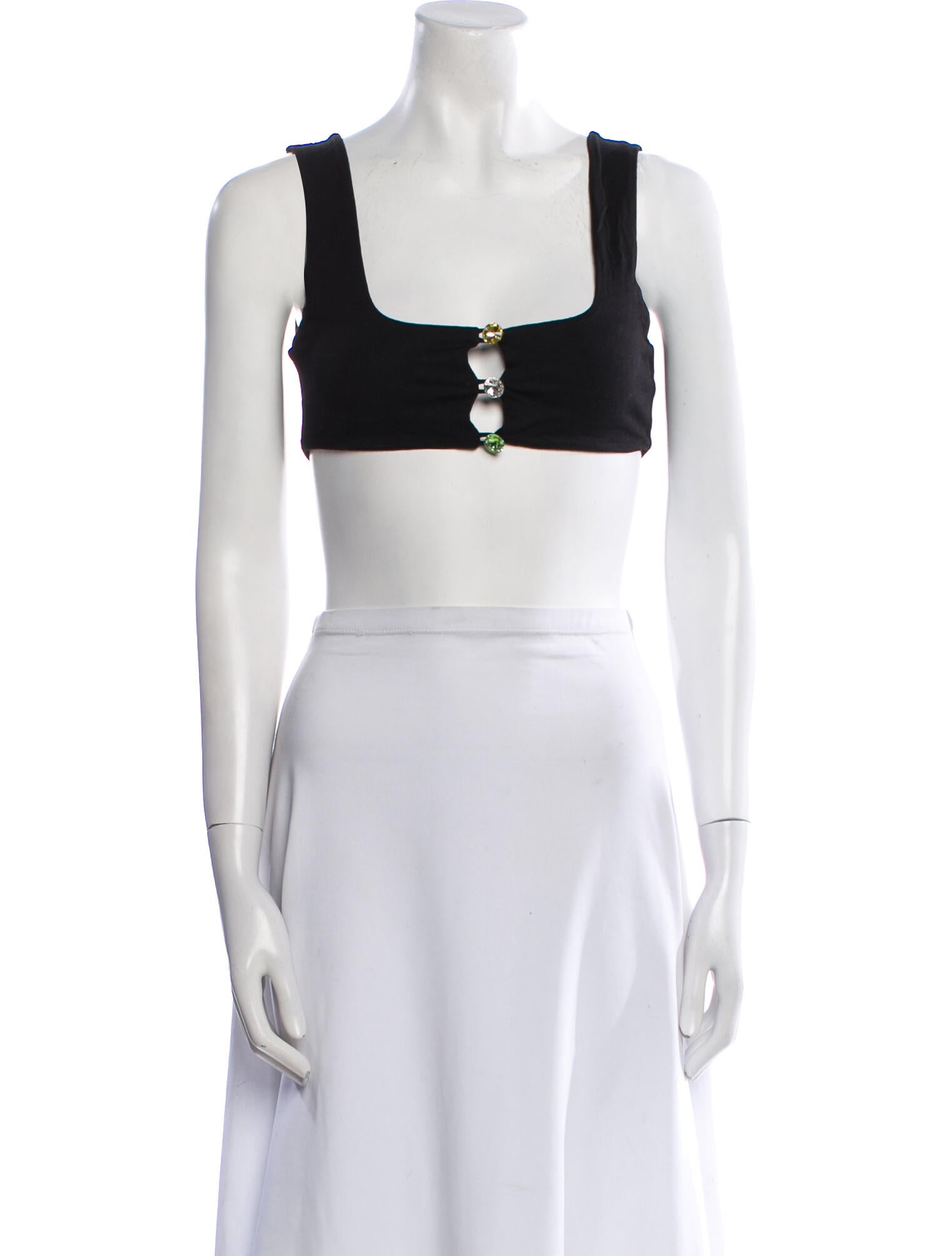 Manuri Square Neckline Sleeveless Crop Top