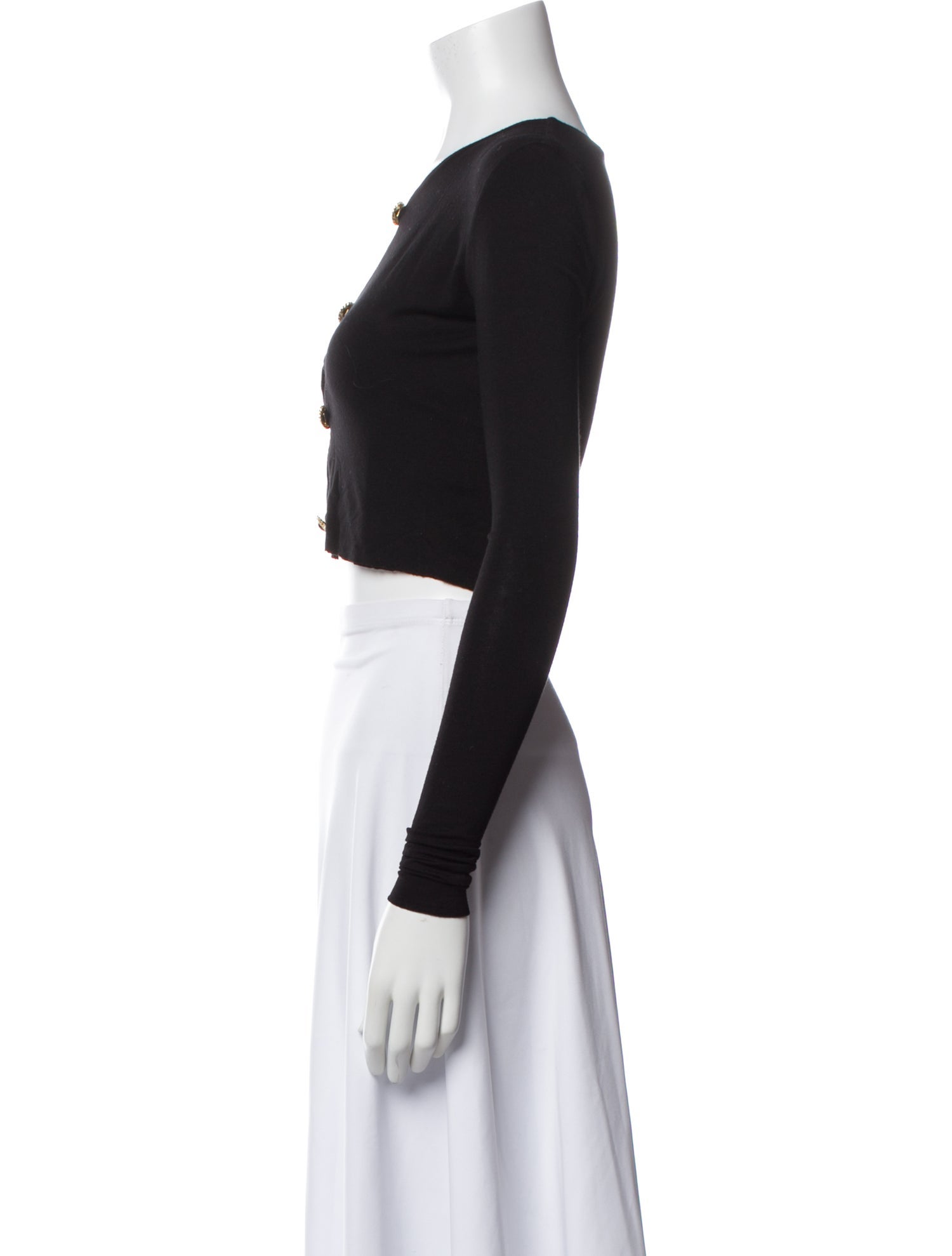 Manuri Crew Neck Long Sleeve Crop Top