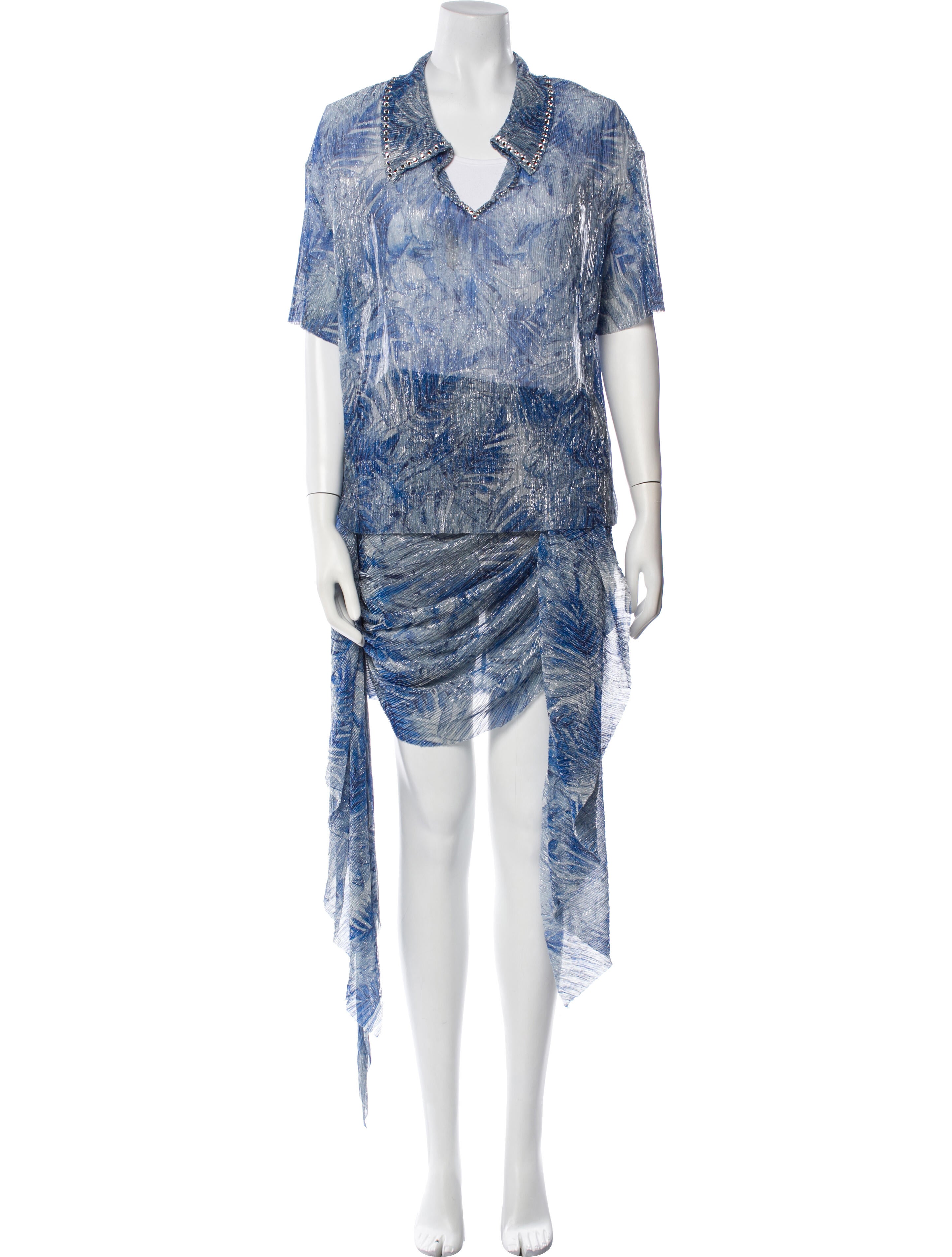 MIA VESPER Crystal Embellishments Skirt Set