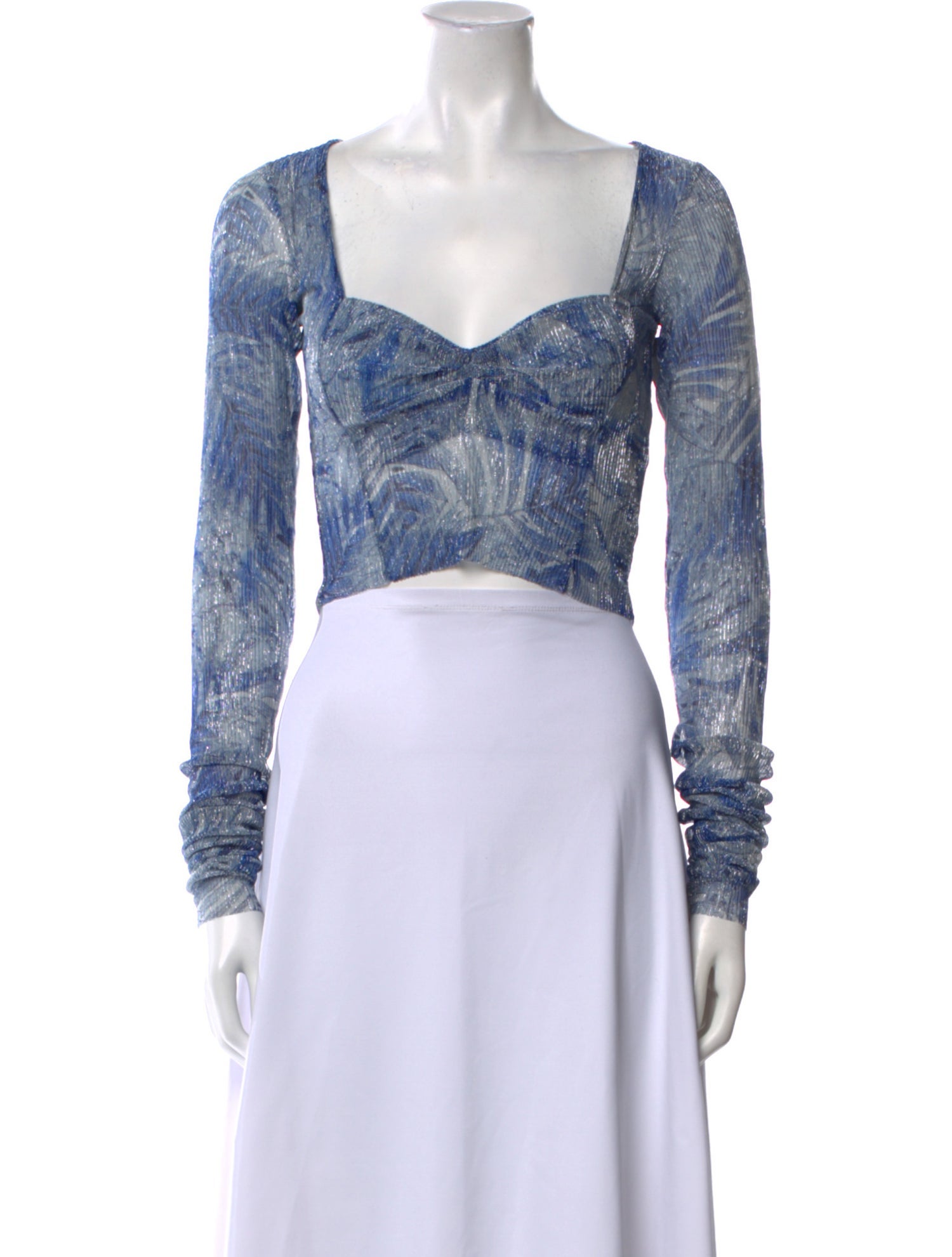 MIA VESPER Paisley Print Square Neckline Crop Top w/ Tags