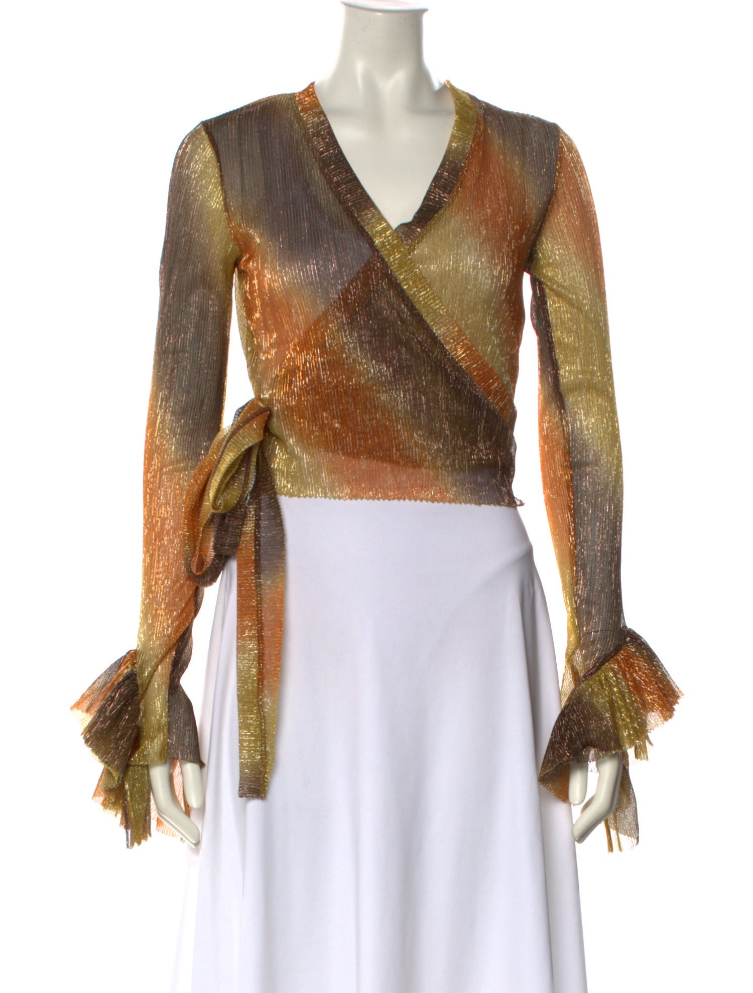 MIA VESPER Printed V-Neck Crop Top