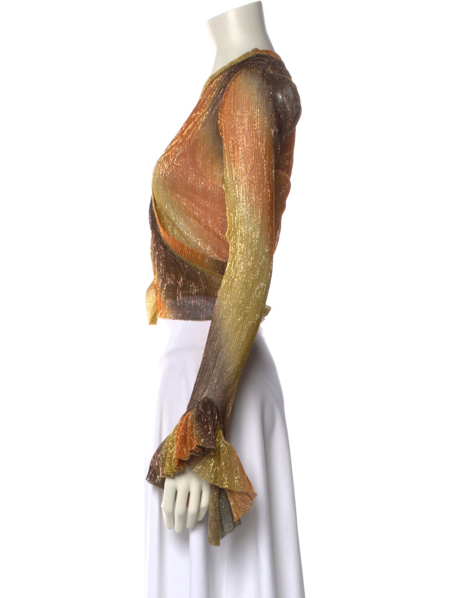 MIA VESPER Printed V-Neck Crop Top