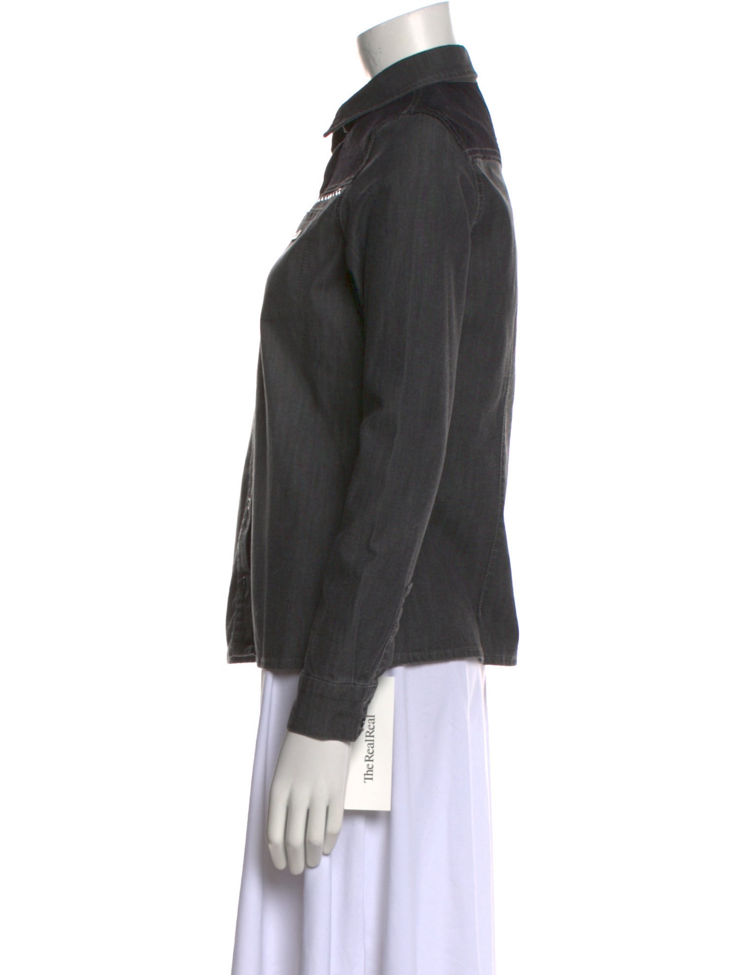 Miss Blumarine Long Sleeve Button-Up Top