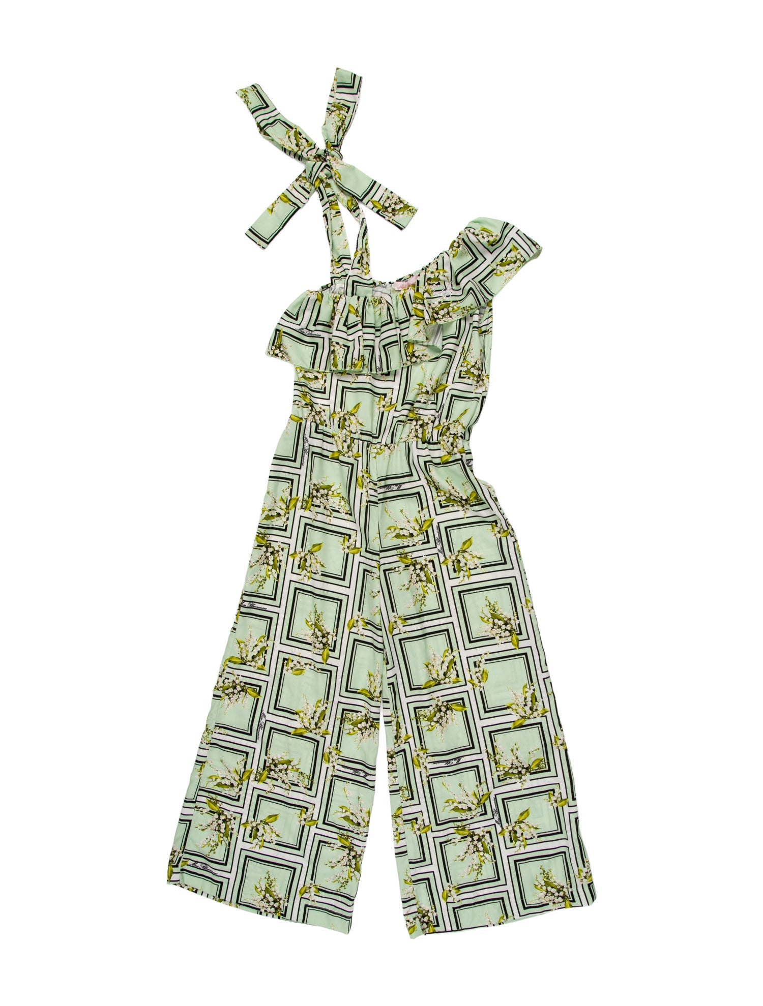 Miss Blumarine Floral Print Asymmetrical Jumpsuit