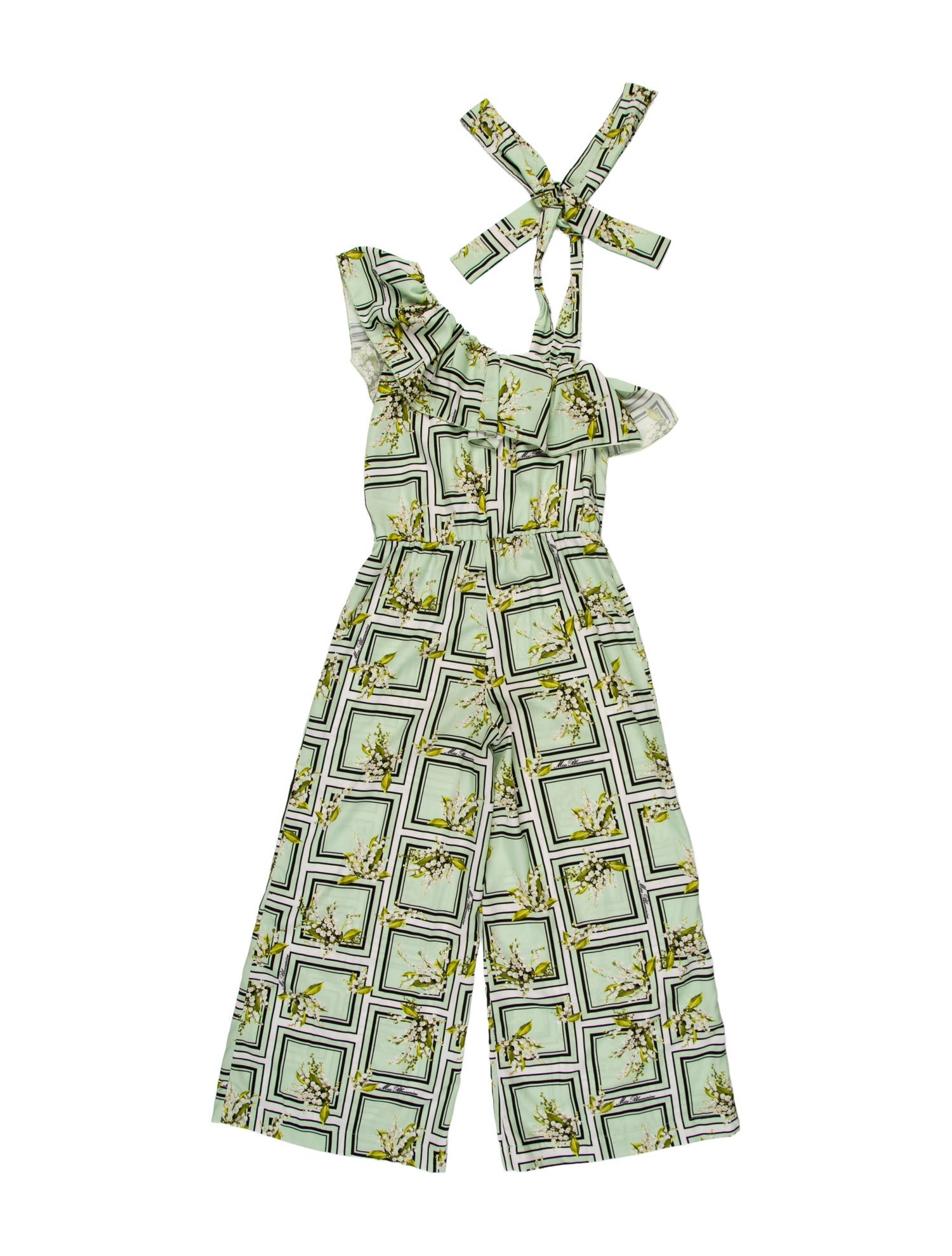 Miss Blumarine Floral Print Asymmetrical Jumpsuit