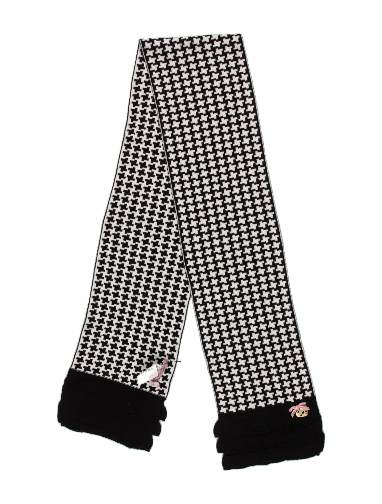 Miss Blumarine Houndstooth Print Scarf