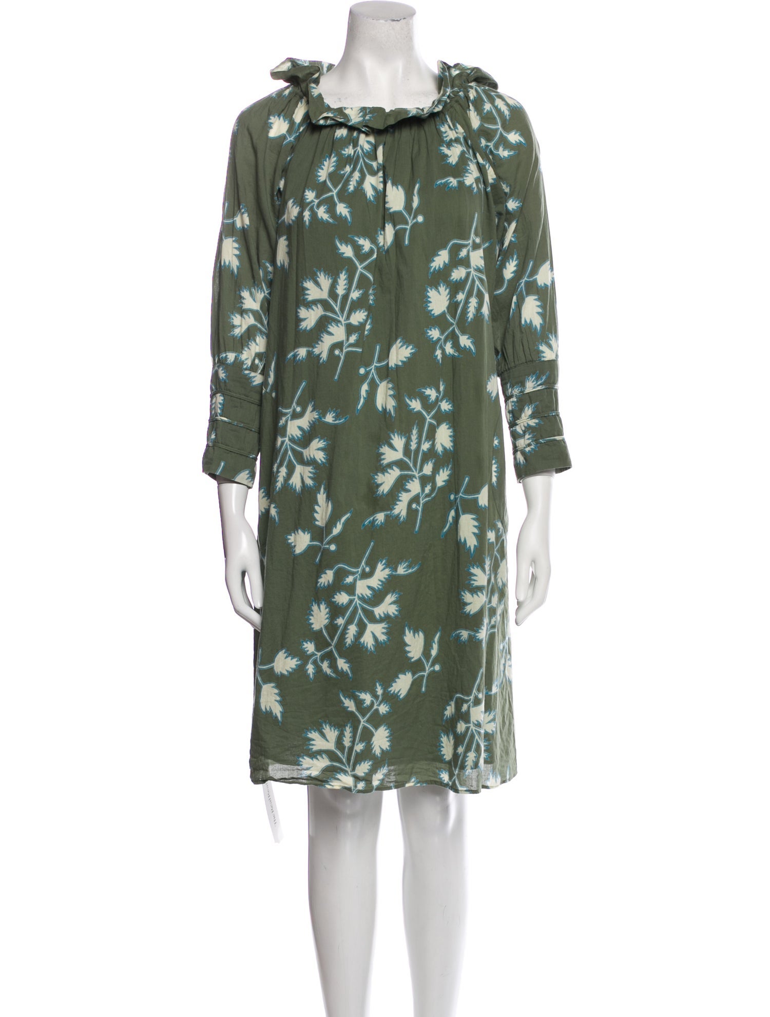 Mirth Caftans Floral Print Knee-Length Dress