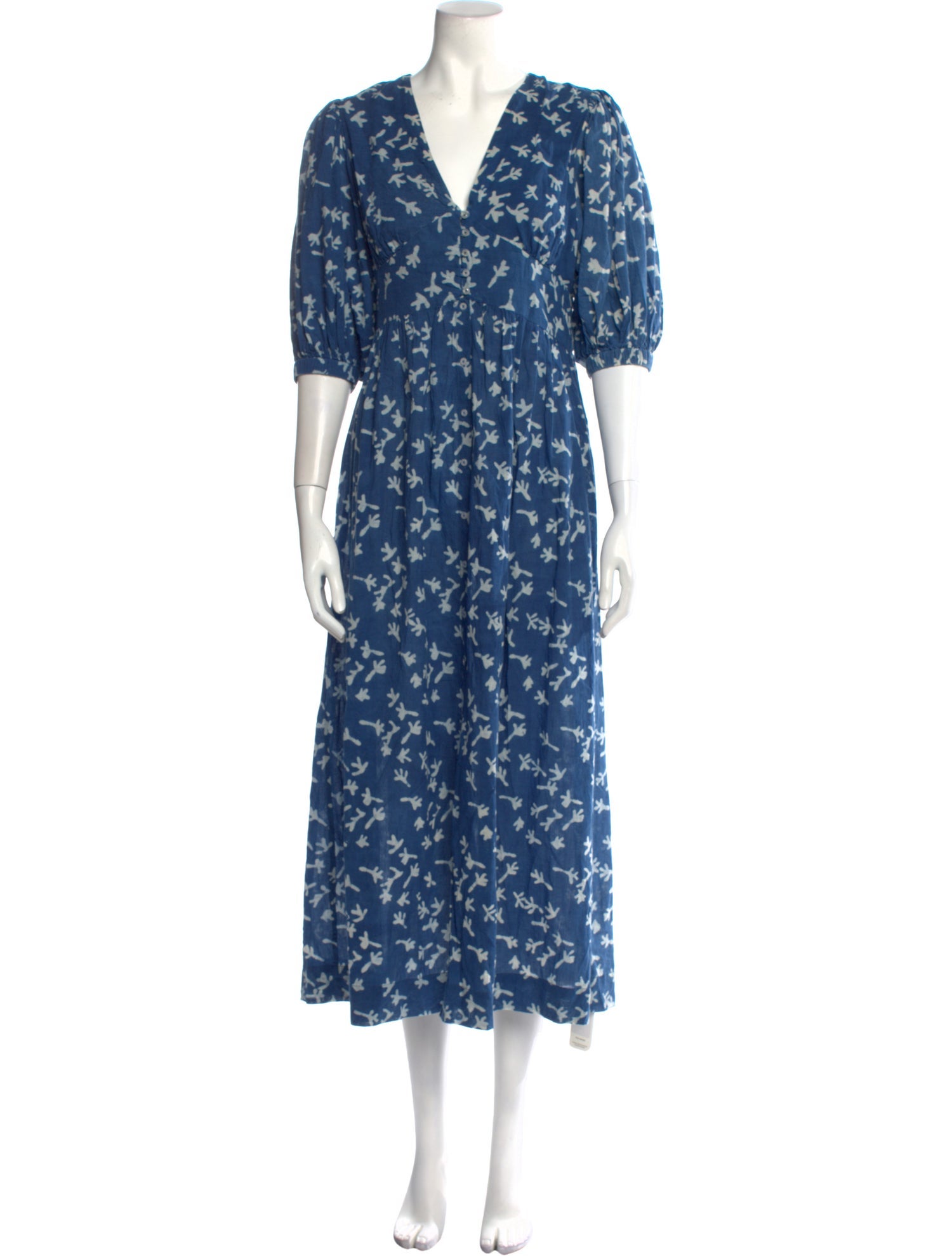 Mirth Caftans Floral Print Midi Length Dress