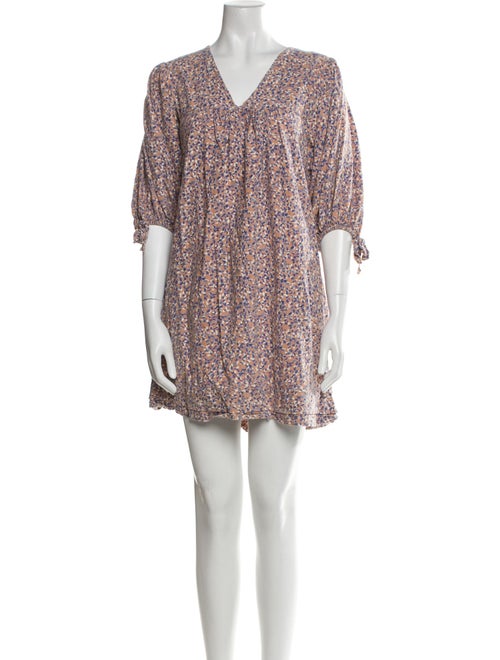 Mirth Caftans Floral Print Mini Dress