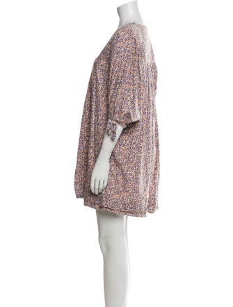 Mirth Caftans Floral Print Mini Dress