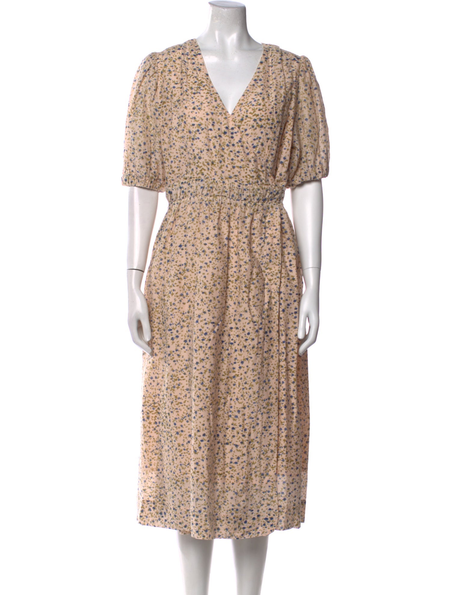 Mirth Caftans Floral Print Midi Length Dress