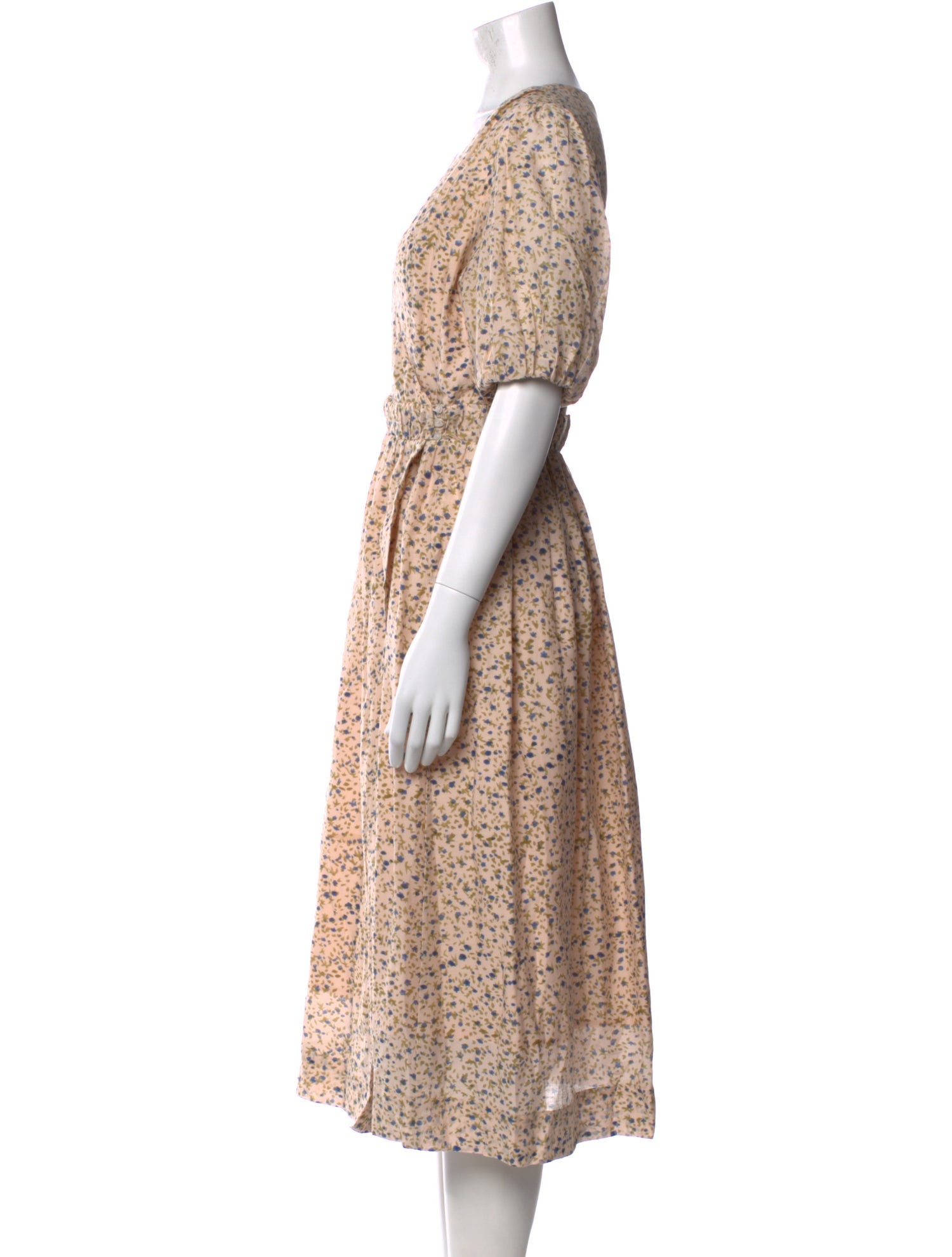 Mirth Caftans Floral Print Midi Length Dress