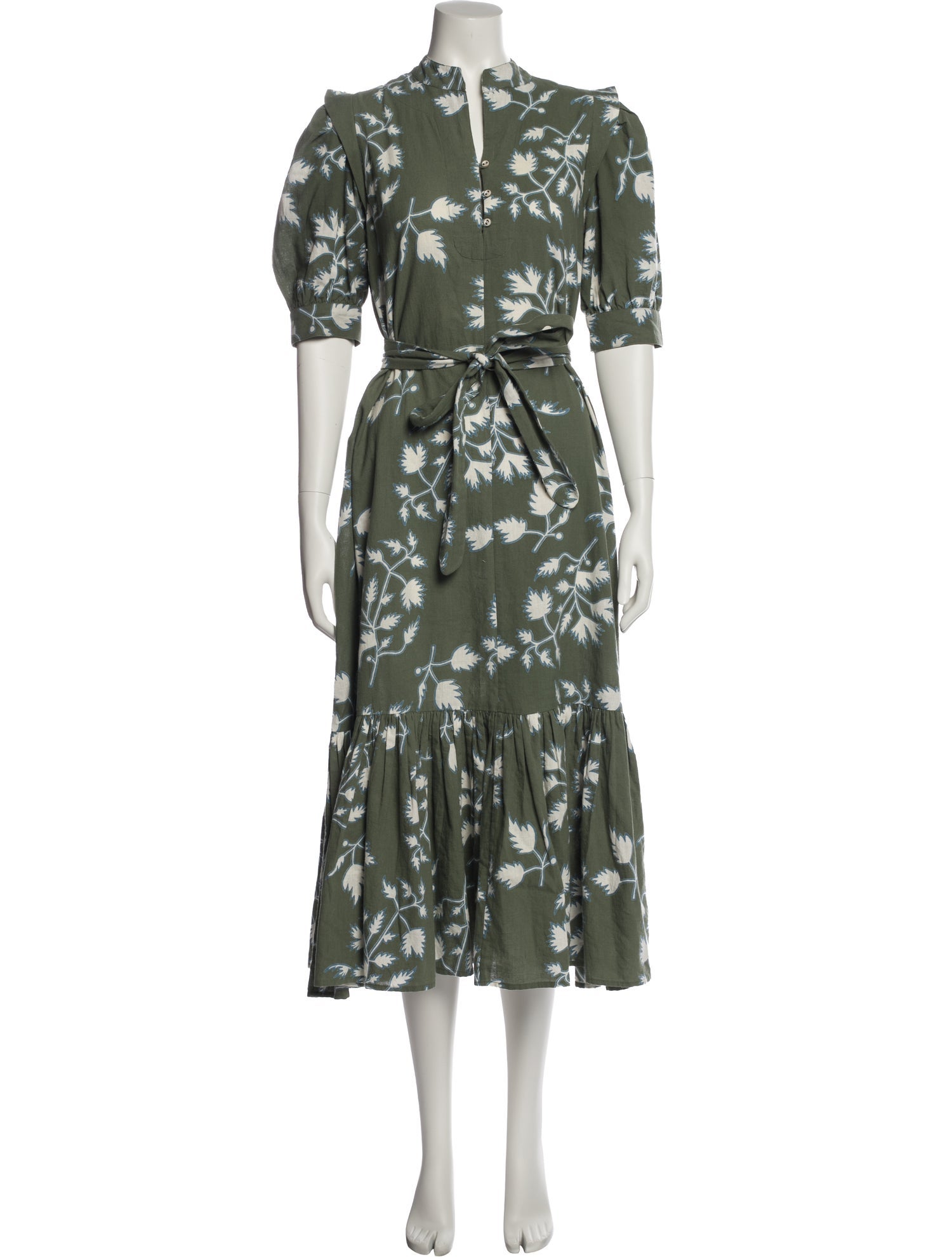 Mirth Caftans Floral Print Midi Length Dress