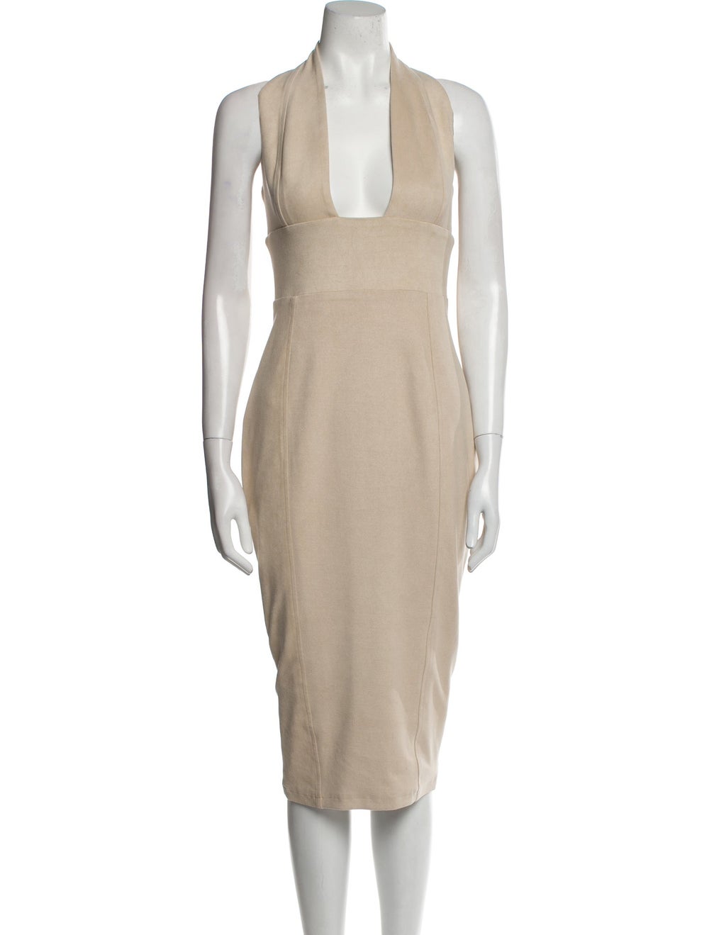Misha Collection Sheath Dress Neutrals Halterneck