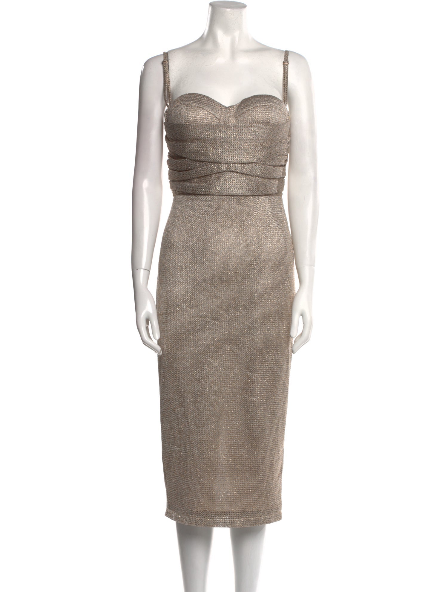 Misha Collection Square Neckline Midi Length Dress