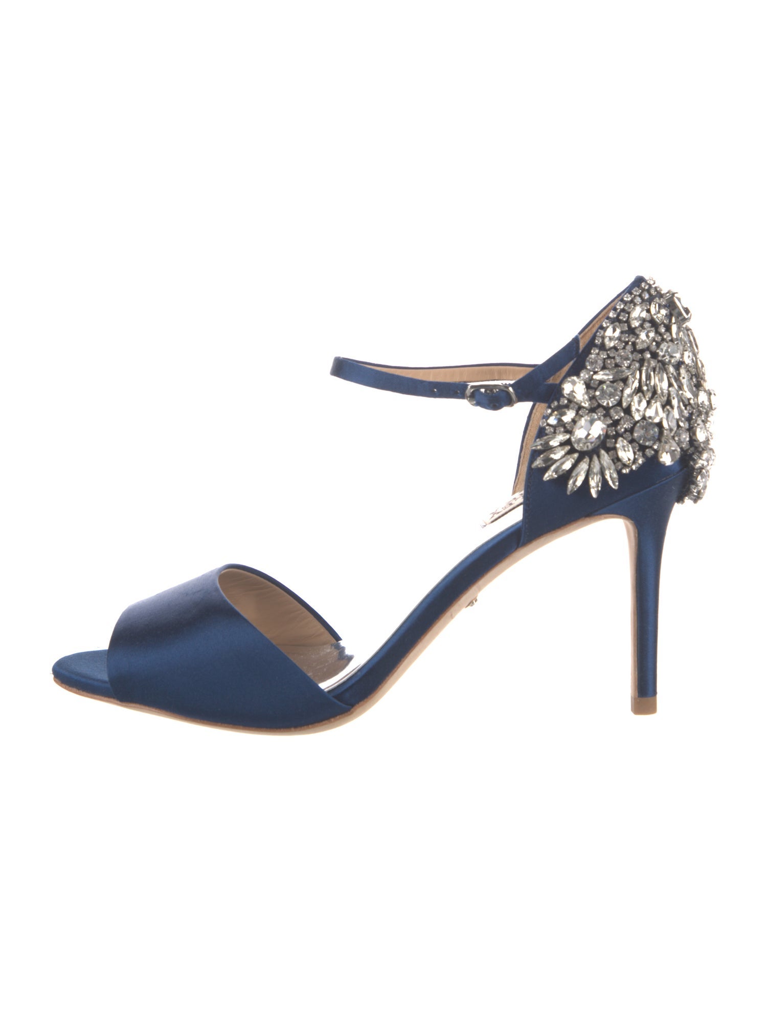 Misha Collection Satin Crystal Embellishments D'Orsay Pumps