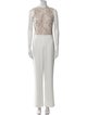 Misha Collection Lace Pattern Mock Neck Jumpsuit