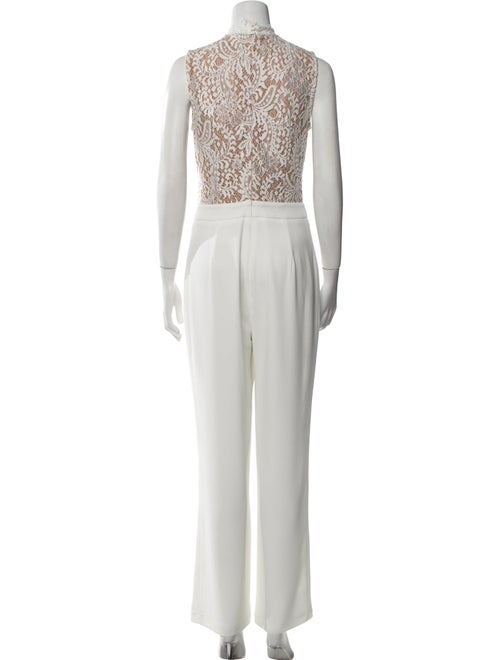 Misha Collection Lace Pattern Mock Neck Jumpsuit