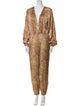 Michael Costello x Revolve Animal Print Plunge Neckline Jumpsuit