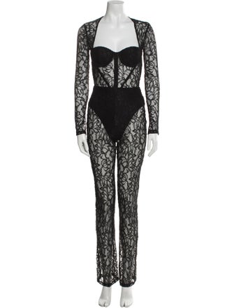 Michael Costello x Revolve Nylon Lace Pattern Jumpsuit