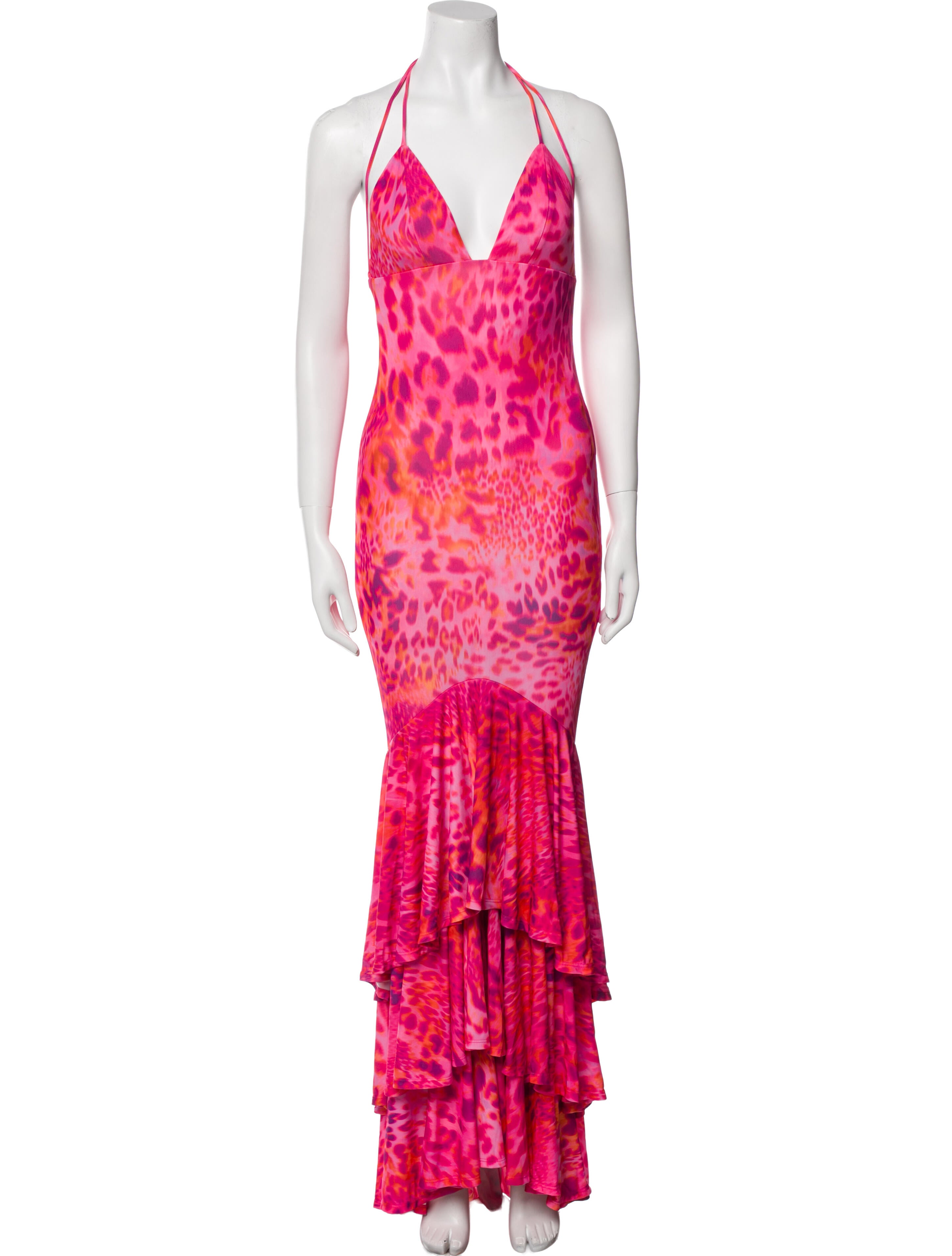 Michael Costello x Revolve Animal Print Long Dress