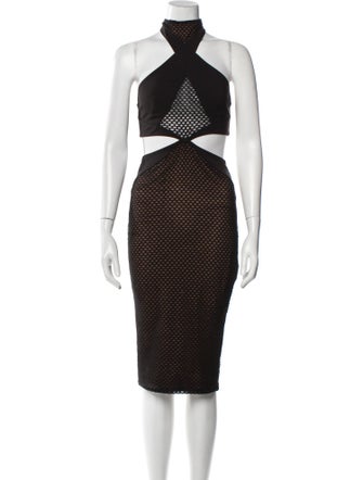 Michael Costello x Revolve Polka Dot Print Midi Length Dress