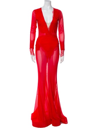 Michael Costello x Revolve V-Neck Long Dress