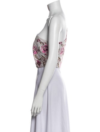 Michael Costello x Revolve Floral Print One-Shoulder Crop Top