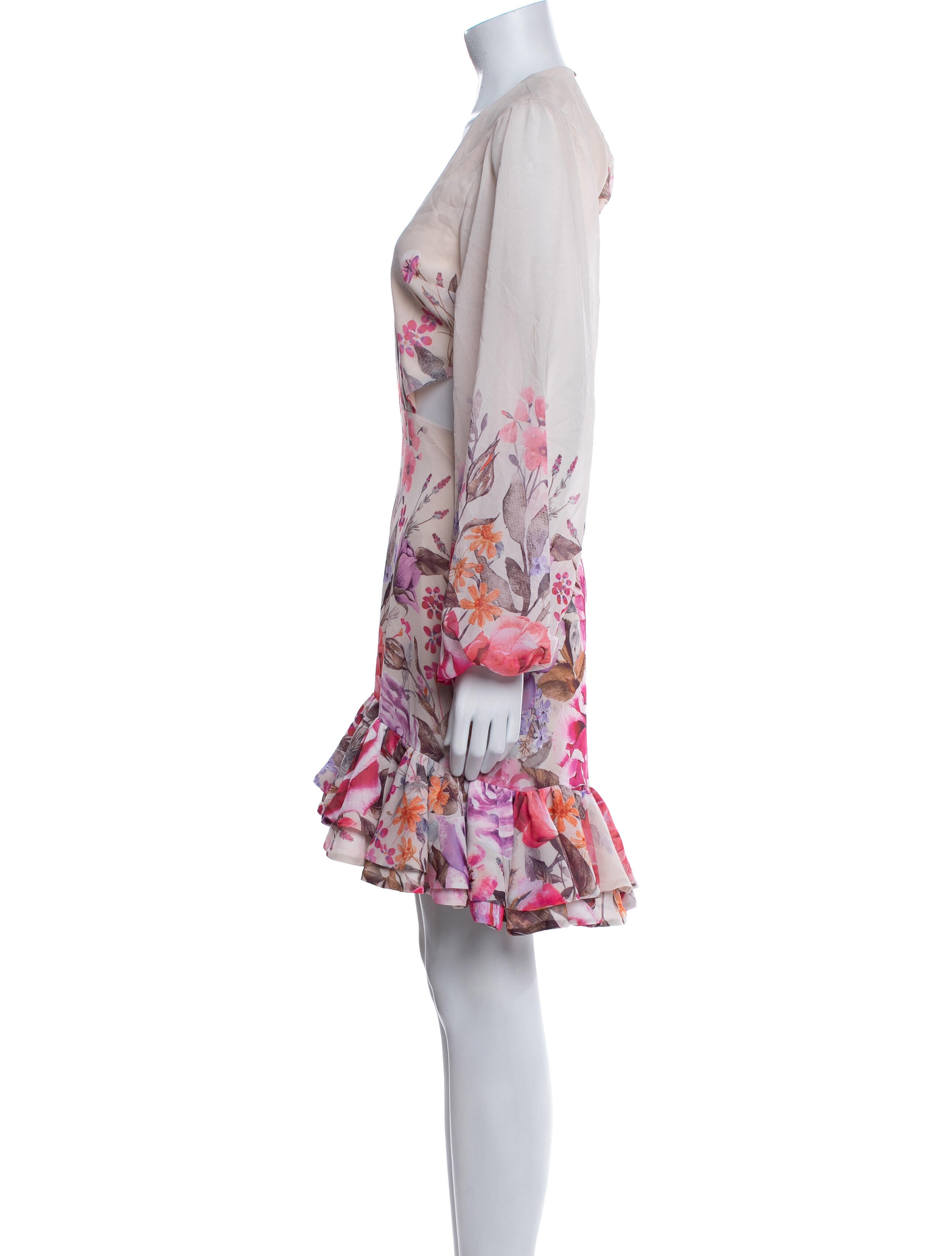 Michael Costello x Revolve Floral Print Knee-Length Dress