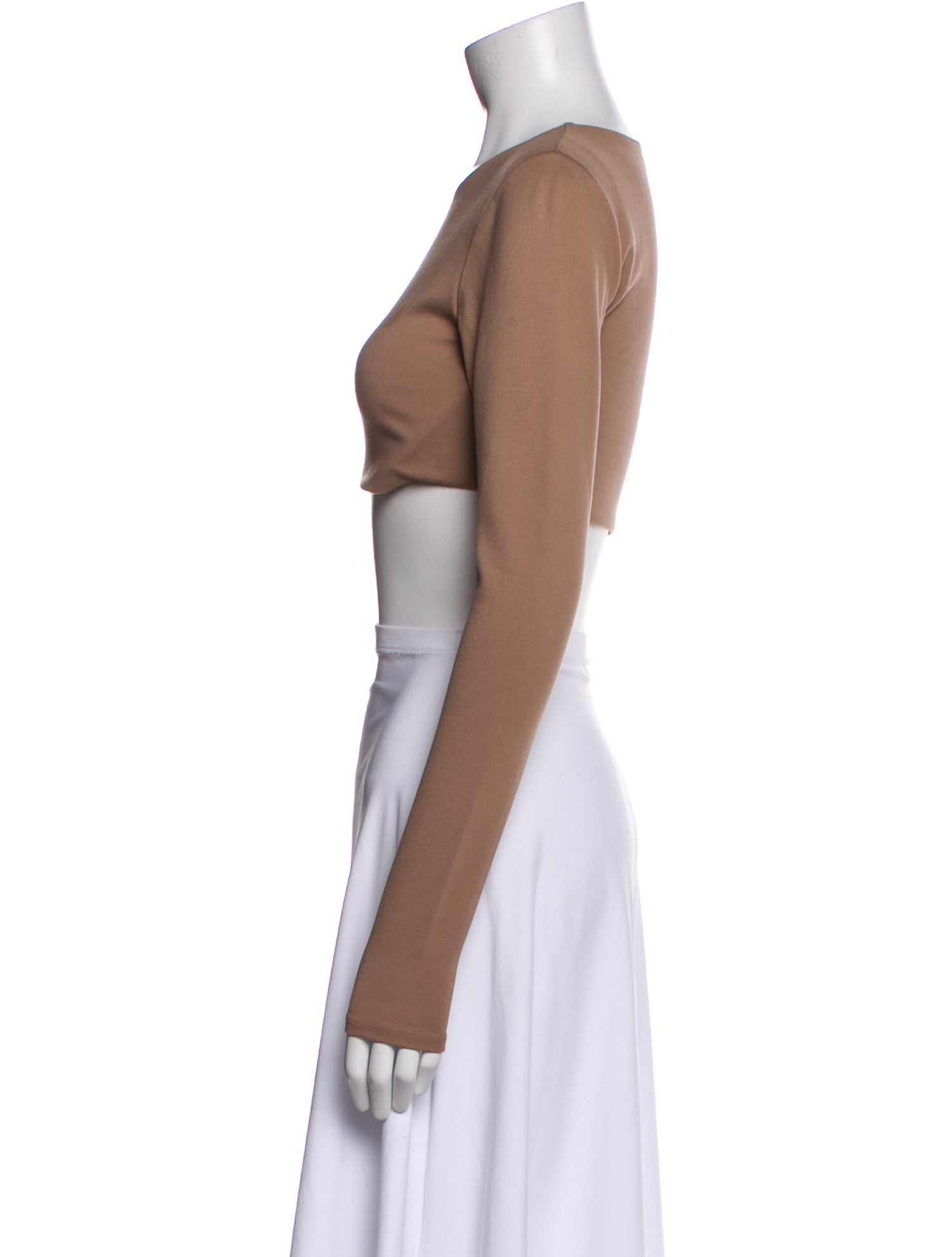 Michael Costello x Revolve Scoop Neck Long Sleeve Crop Top