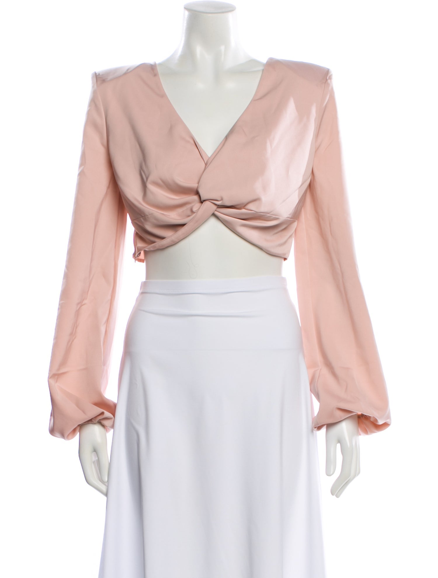 Michael Costello x Revolve V-Neck Long Sleeve Crop Top w/ Tags