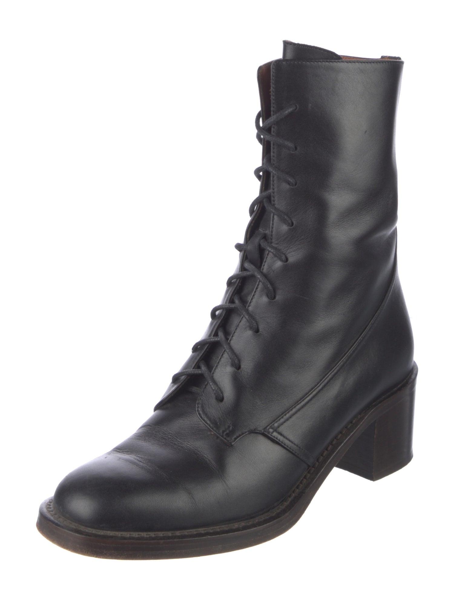 Michel Vivien Leather Combat Boots