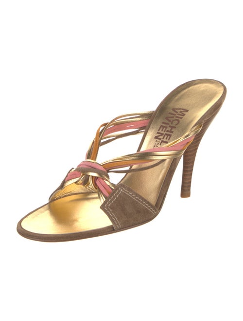 Michel Vivien Suede Leather Trim Embellishment Slides