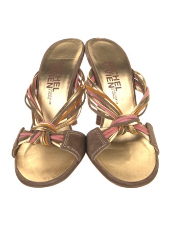 Michel Vivien Suede Leather Trim Embellishment Slides