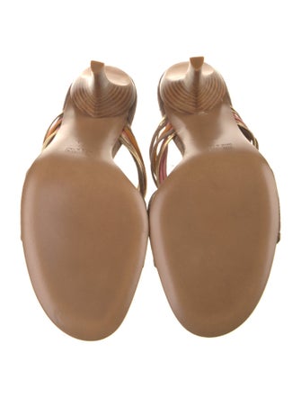 Michel Vivien Suede Leather Trim Embellishment Slides