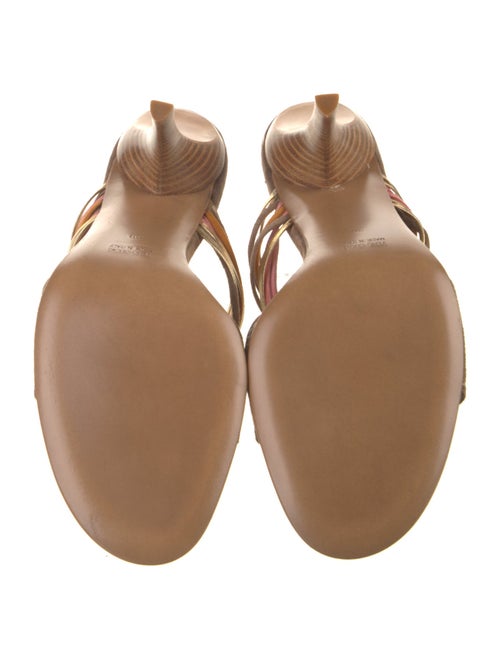 Michel Vivien Suede Leather Trim Embellishment Slides