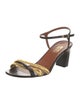 Michel Vivien Leather Colorblock Pattern Sandals