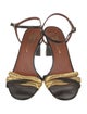 Michel Vivien Leather Colorblock Pattern Sandals