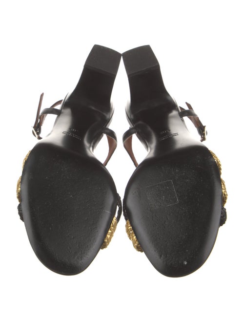 Michel Vivien Leather Colorblock Pattern Sandals