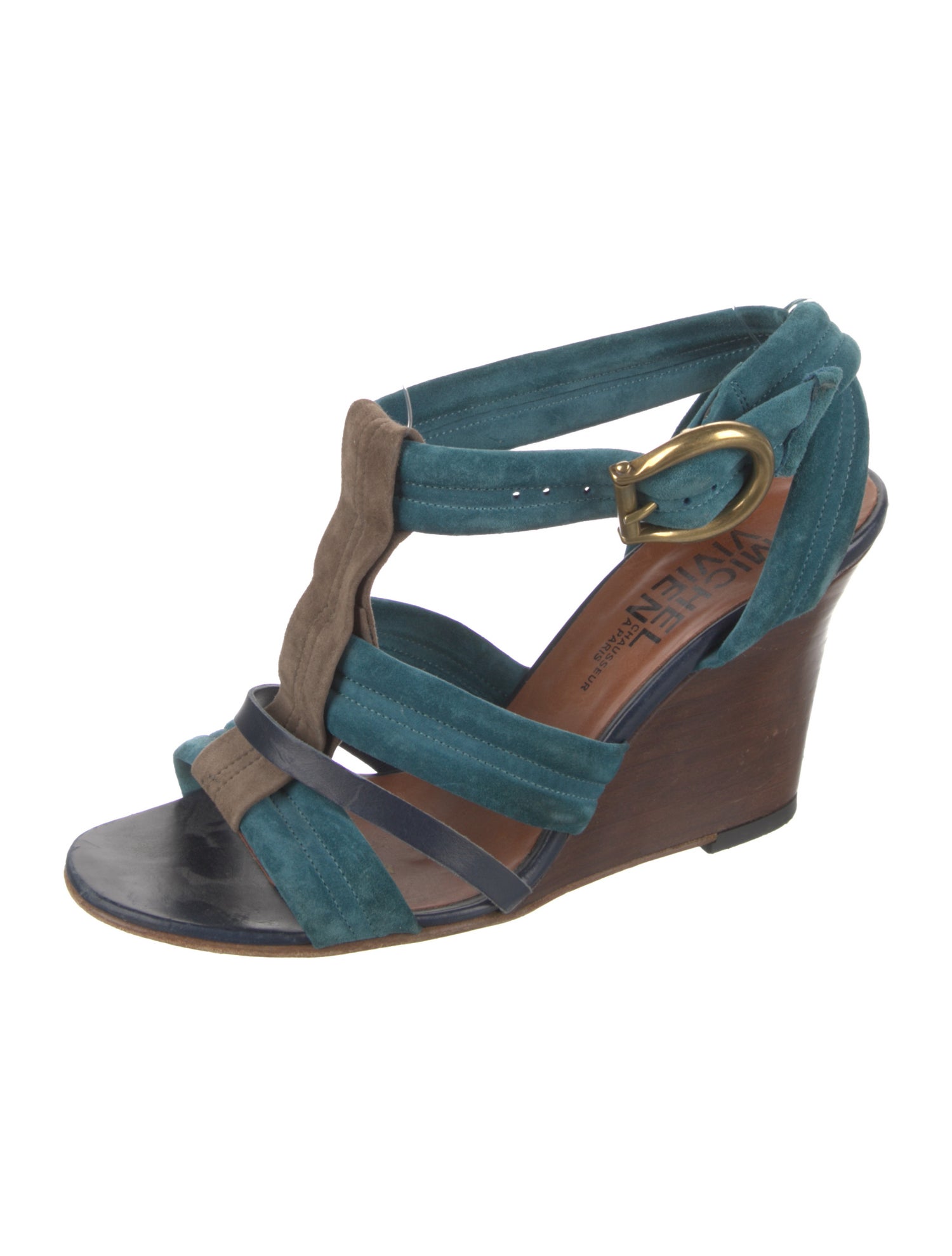 Michel Vivien Suede T-Strap Pumps