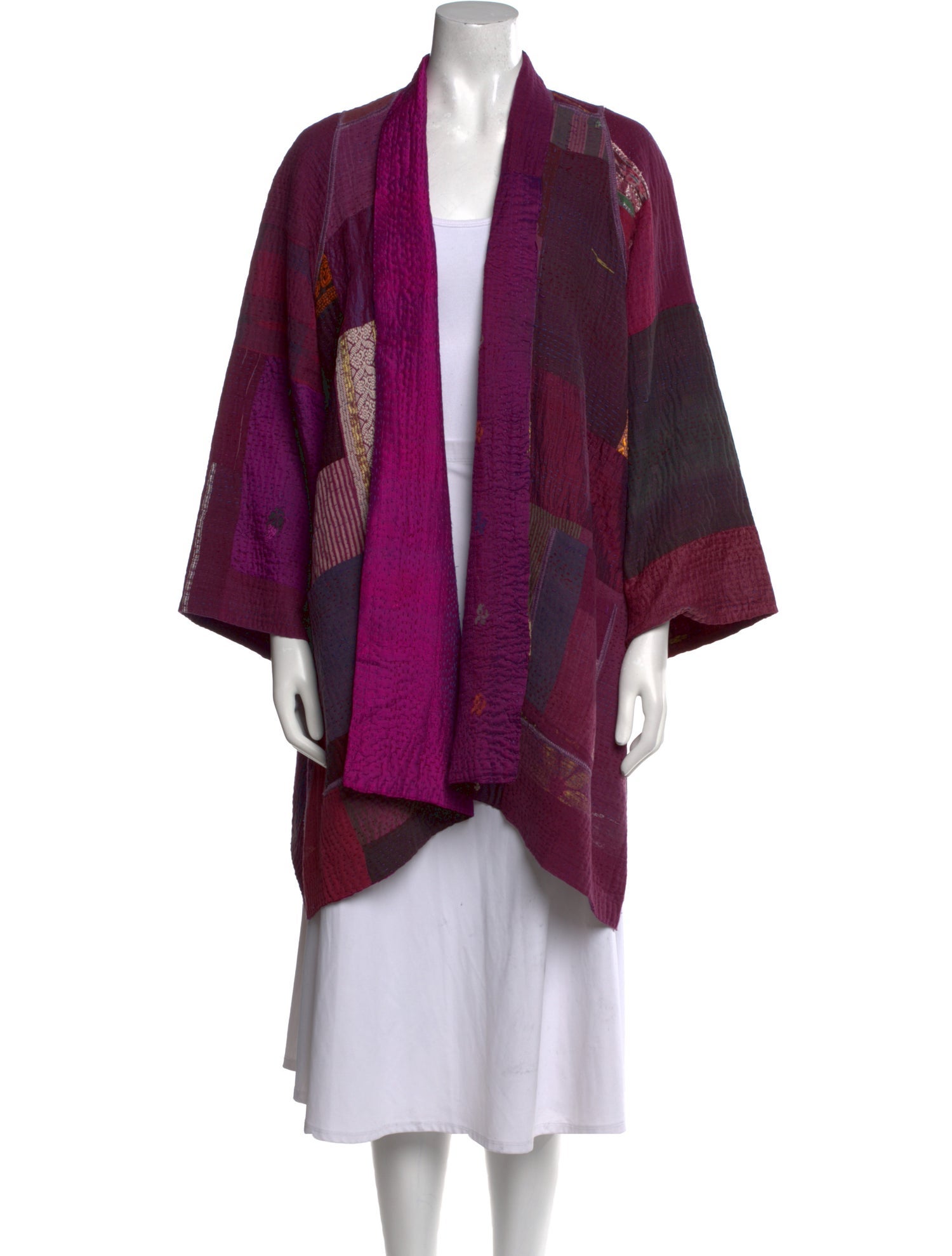 Mieko Mintz Printed Open Front Sweater