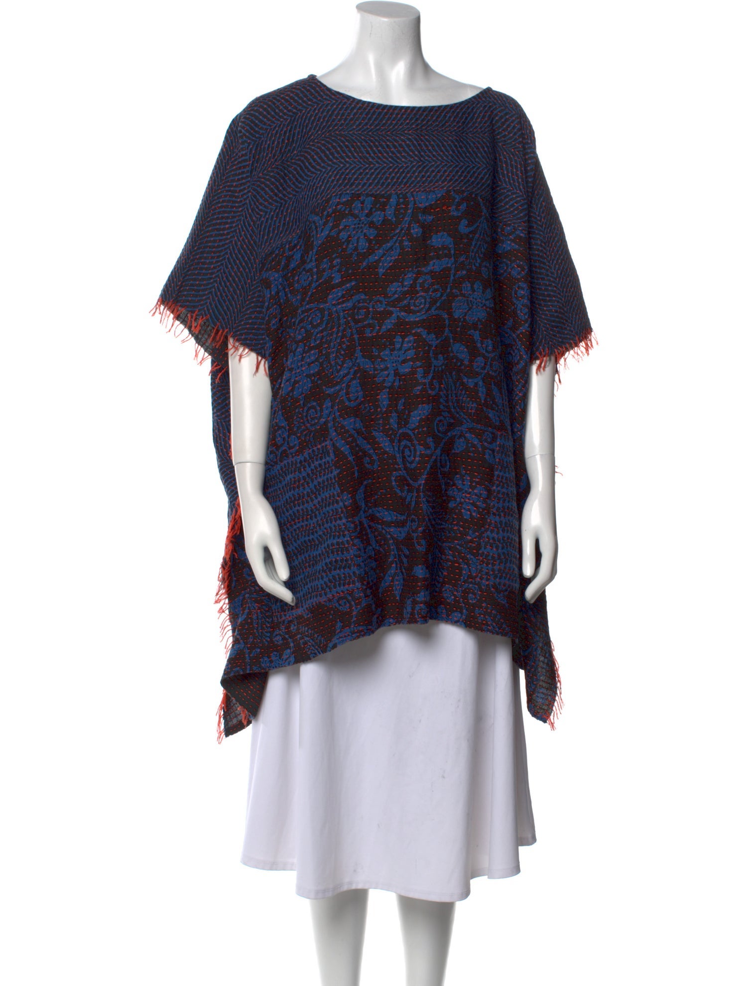 Mieko Mintz Printed Bateau Neckline Sweater